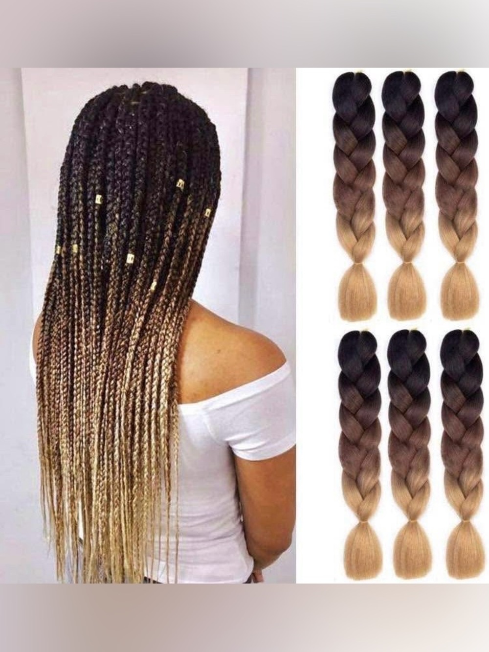 Kanekalon Braiding Hair 24inch 6Pcs